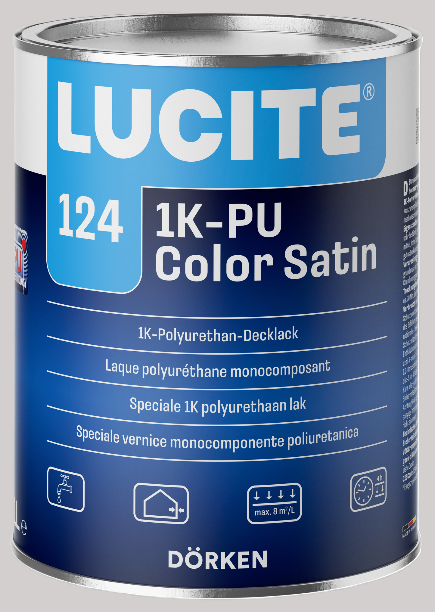 Dörken Lucite 1K-Pu Color Satin Fehér 0,75L -700947