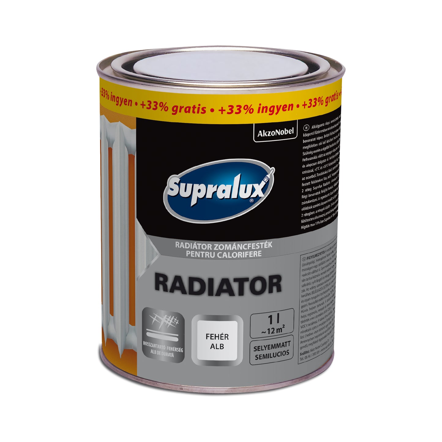 Supralux Radiátor Zománcfesték Fehér 1L